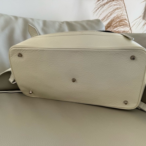 Burberry Black Floral Nova Check Satchel White Patent Leather Made in Italy - Picture 8 of 16